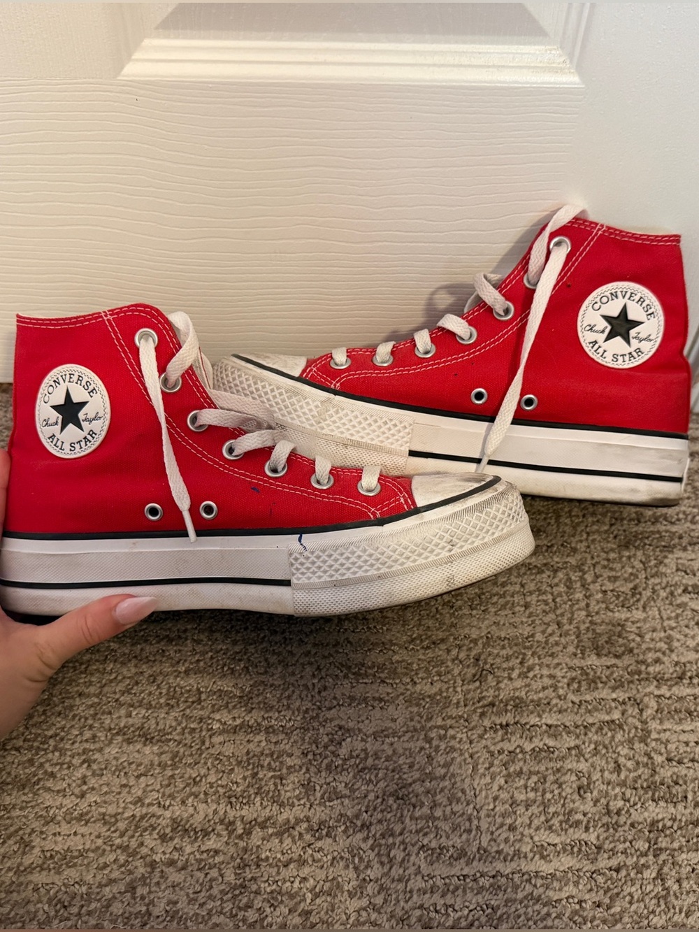 Red platform converse